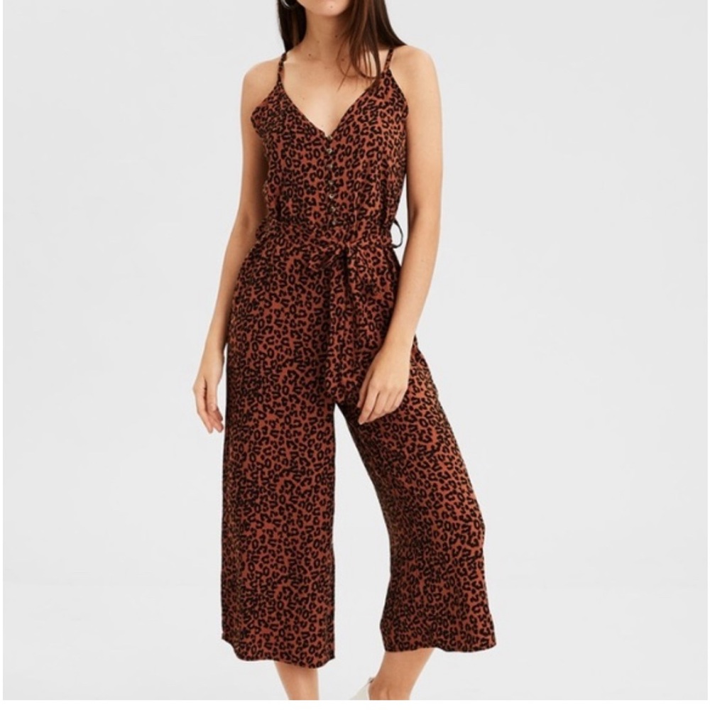 American Eagle Leopard Jumpsuit